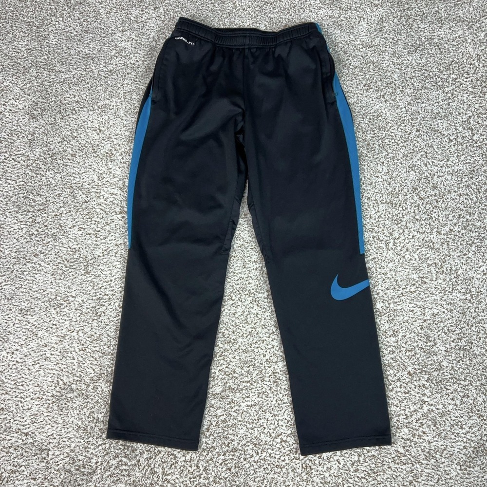 Nike Pants Mens Large Black Therma-FIT Fleece Track Pants Zip Pockets Soccer‎